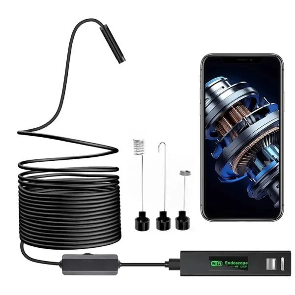 Endoscópio sem fio de câmeras 1200p para inspeção automotiva IP67 Wi -Fi Borescope Câmera compatível com a câmera compatível com Android e iOS iPad PC