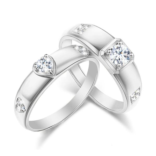 Szjinao Sterling Silver 925 Diamond Casal Anings para amantes Conjunto de jóias de casamento com certificado 240401