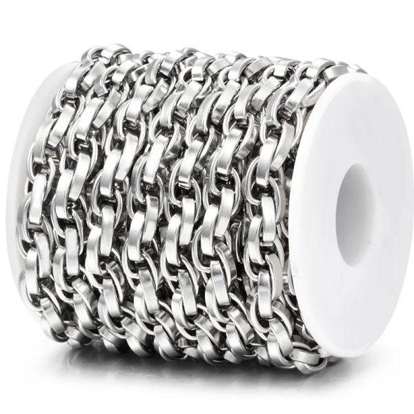 Halsketten Edelstahl -Twistketten Masse für DIY -Schmuck Herstellung Halskette Befunde Zubehör Großhandel Bastelmittel 1M Breite 8mm