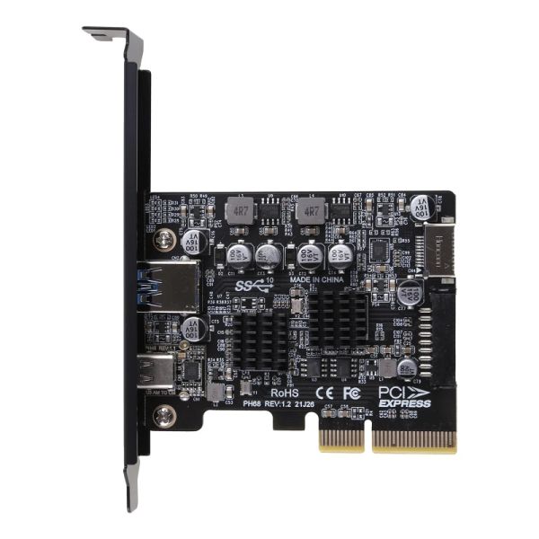 Cards J0PB PCIE para USB 3.2 GEN 2 Adaptador Card 10Gbps 2Port PCI Express Expression Cart