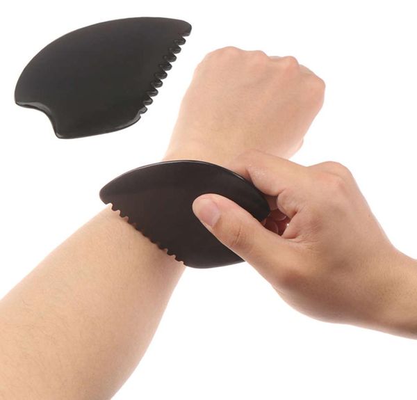 massaggio 1pc spa agopuntura distruggendo nero bian pietra gua sha strumento strumento corposo del corpo faccia nek massager bellezza guasha board8707167