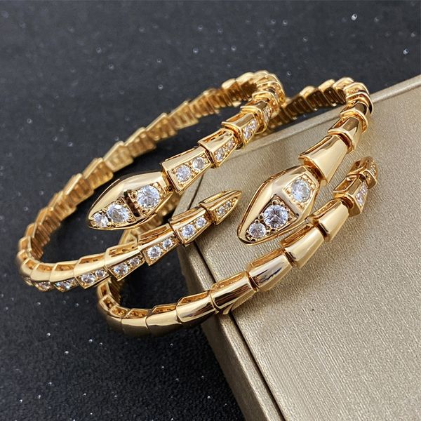 Designer di lusso oro serpente bracciale donne uomini uomini in acciaio in acciaio diamante stella stella coppia di moda serpente serpente braccialetti regalo regalo regalo accessori all'ingrosso