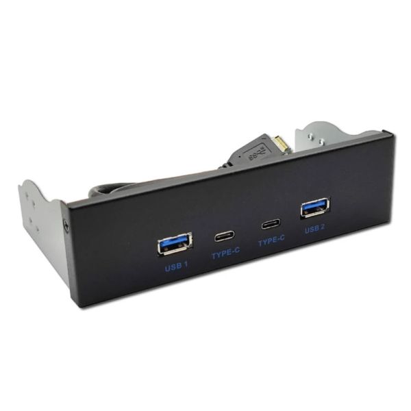 Cartas PAN4USBV01 USB 3.2 Hub do painel frontal, USB3.2 TypeC 19pin Conector fácil de instalar nenhuma energia externa necessária 184a