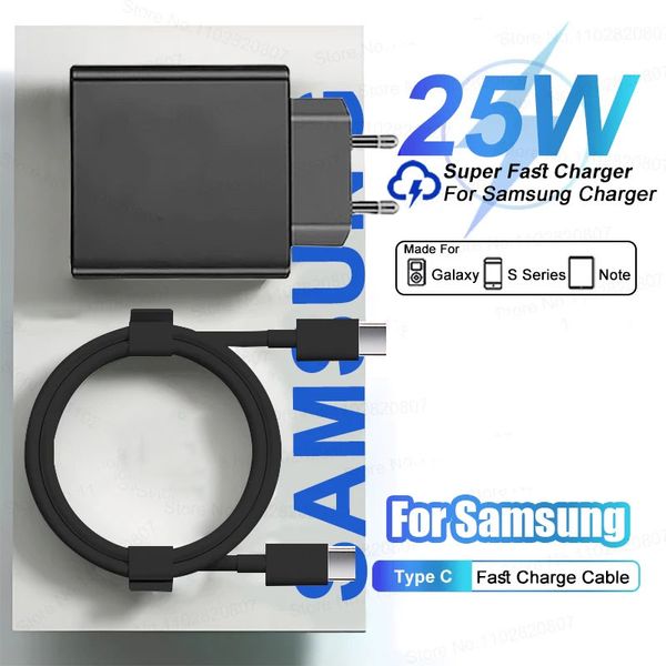 Per Samsung PD 25W Caricatore Super Fast per Samsung Galaxy S21 S22 S23 S24 A53 A54 5G S20 FE USB TIPO C Tipo C Caricatore Cavo Accessori Adattatore Wall Charge di alimentazione US US