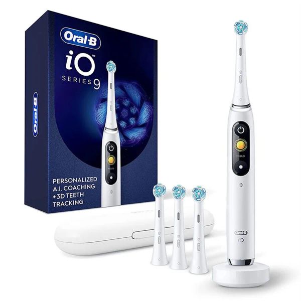 Cabeças oralb io9 e versão de dentes elétrica Atualizada versão bluetooth ai rastreou 7 modos com temporizador inteligente para dentes limpos profundos para adultos