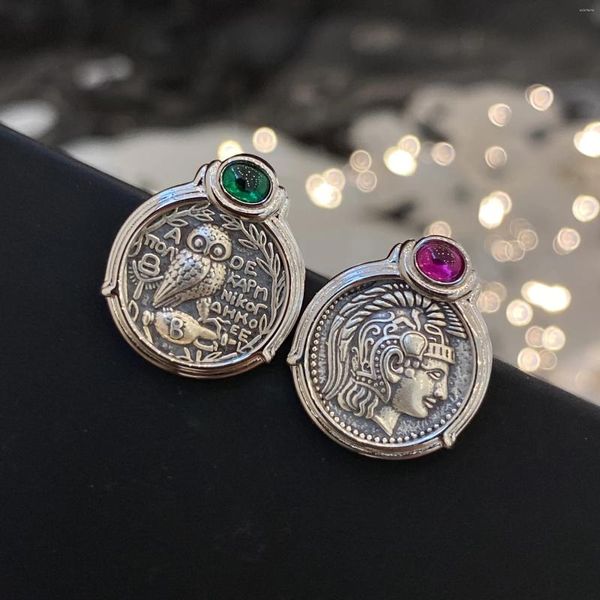 Серьги -грибы продают 925 Серебряные Серебряные Древне Римская монета ретро -ретро -богиня удача модные украшения