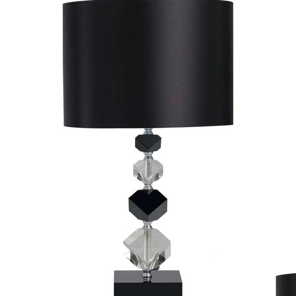 Lampade da tavolo STUNDA LAMPAGNO DI CRYSTALLE Diamond con base nera e tonalità - MODERNO DESIGNO GEOMETRICO ELEGANTE ACCENTO DELL'ACCUTTO DELLA CASA 12 X 21 DROP DHHNAH