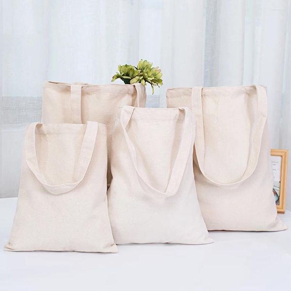 Alışveriş çantaları plaj çantası kadın tuval omuz düz renk rahat tote yeniden kullanılabilir büyük kapasiteli pamuk çanta bej/beyaz