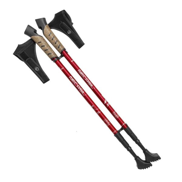 1PC Wanderstöcke Anti -Stoß -Tre -Trekking -Pole Nordic Cane Aluminium Teleskop Camping -Krücken 240412