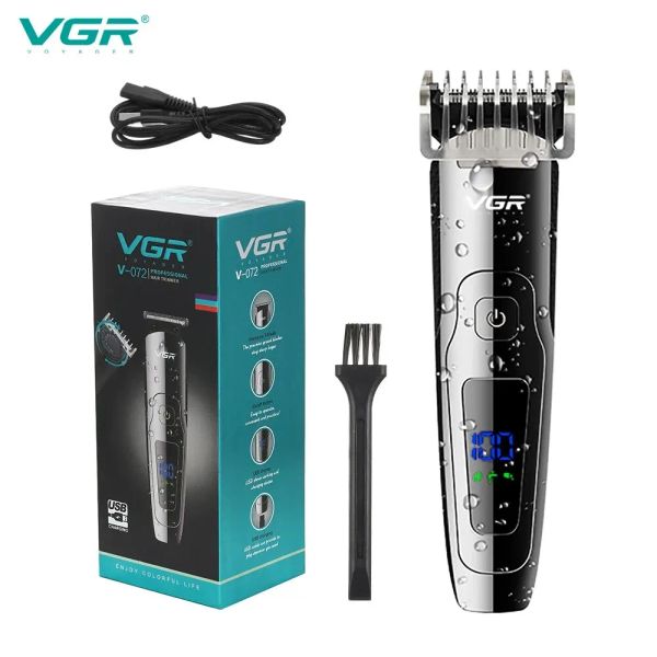 Blades VGR Razor elétrico Lavagem de corpo inteiro Clipper leve para homens Tuning Fine LED CLIPPER ELÉTRICO V072