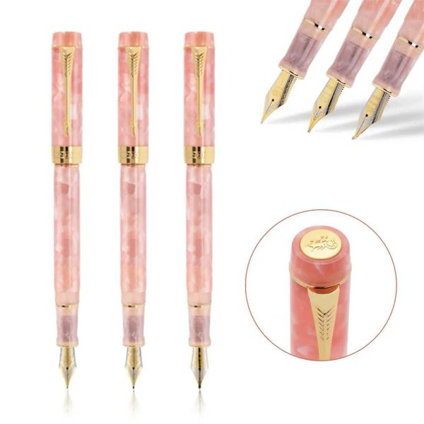 Pens Business Jinhao 100 -Serie Acrylbrunnen Stift Farbe Spin Golden Stift Pfau