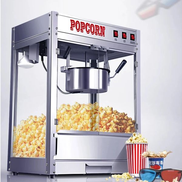 Produttori di produttori di popcorn commerciale produttore di riso sfumato elettrico a 220 V MACCHORN AUSCOLTA POPPER ACCIAIO IN ACCIAIO