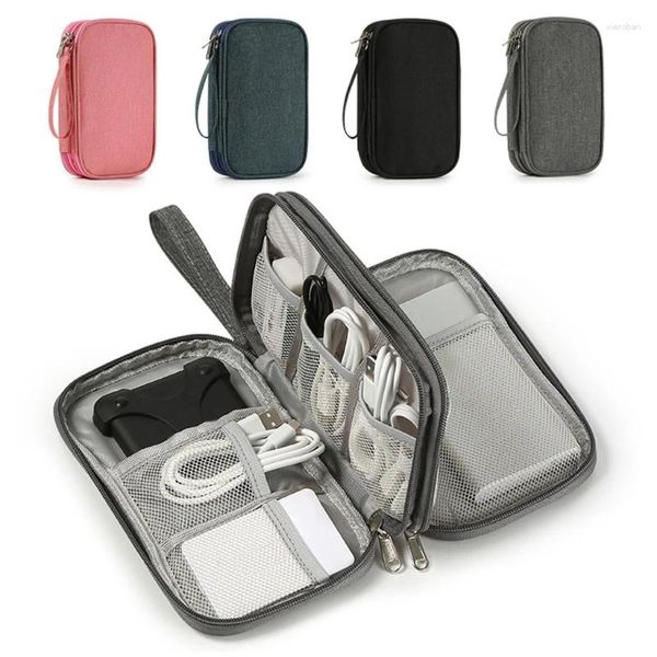 Sacos de armazenamento Bolsa de organizador de cabos portáteis de dados 21 13cm Office de viagem Electronic Carry por atacado