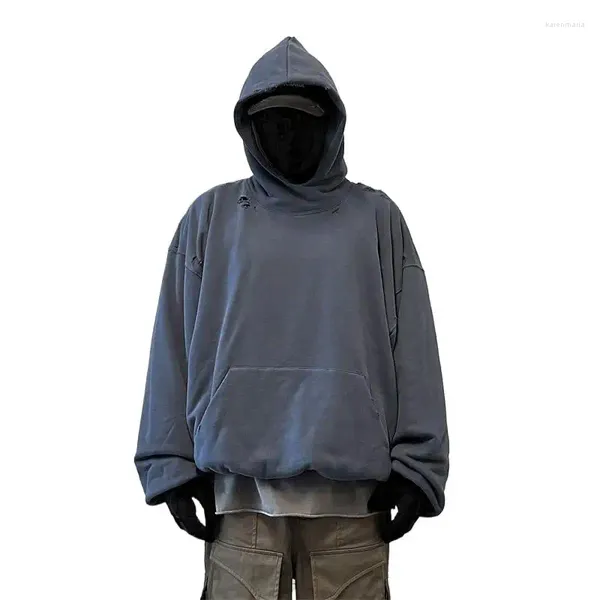 Giacche da uomo sciolte Do Old High Street Hip Hop Fall/Inverno Broken Hoodie Man