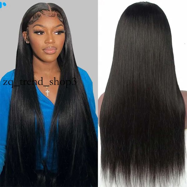 26 polegadas de renda reta Front Wigs 13x4 HD Transparente Lace Frontal Wig Wig Brasilian Human Hair Wigs For Women Pré -penhasco 71