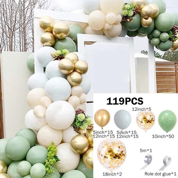 Decoração de festa 105-122pcs Natural Latex Ballons Ballons Arch Acessórios para eventos Balloons Supplies for Baby Shower Wedding Decor