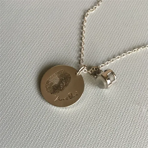 Halsketten Custom Thumbprint Halskette Personalisierte Fingerabdruck Anhänger Customized Memorial Namenschild Haustier Fingerabdruck Halskette Schmuck Geschenk