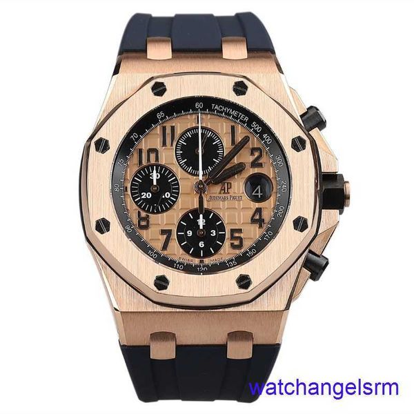 Aparência do pulso AP Cronograph Royal Oak Series 26470 Máquinas automáticas masculino 18k Material de ouro rosa calibre 42mm