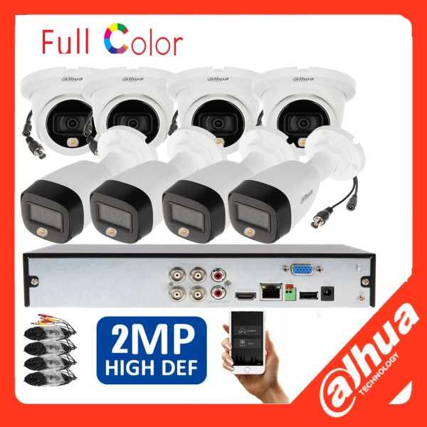 Lens Dahua 8Ch HD 1080p Tam Renk Kamera Kiti XVR5108HSI3 DAHUA HACHDW1209TLQLED HACHFW1209CALED KAMERA KİTİ