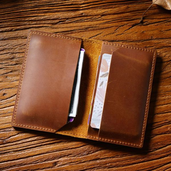 Halter echte Leder -Kredit -ID -Kartenhalter -Halbhalter Vintage Design Crazy Horse Leder Business Mini Slim Wallet