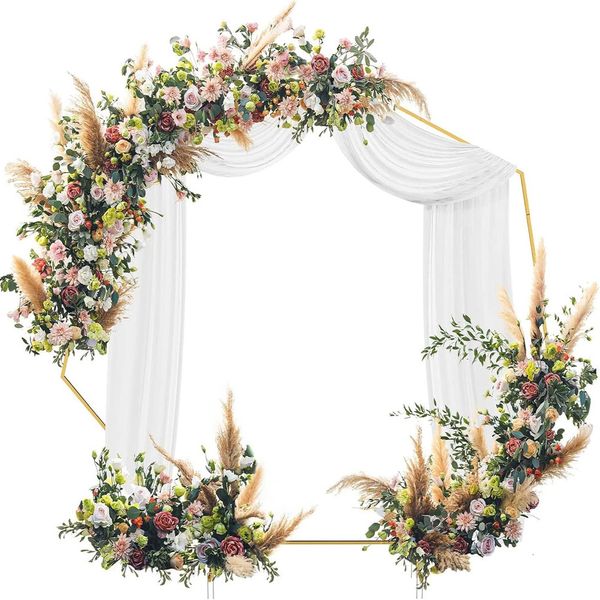 Big Circle Circle Wedding Birthday Party Square Base Round Arch Decoração Background Props Prações de Flor Única 240419