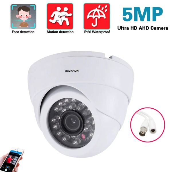 Lente White CCTV AHD DOME Câmera 5MP HD Oudor Indoor Home BNC Câmera de segurança Analog XMEYE 2MP 1080P DVR Video Videoveillance Cam H.265