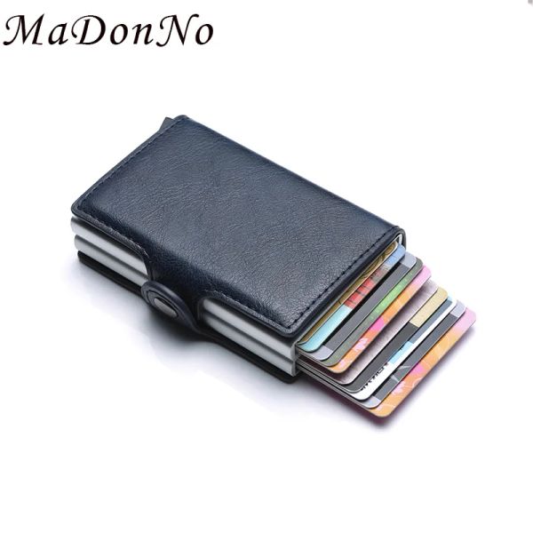 Halter Anti RFID Wallet Bank ID Kreditkartenhalter Brieftasche Leder Pässe Aluminium Visitenkartenkoffer Beschützer Karteninhaber Tasche Israel
