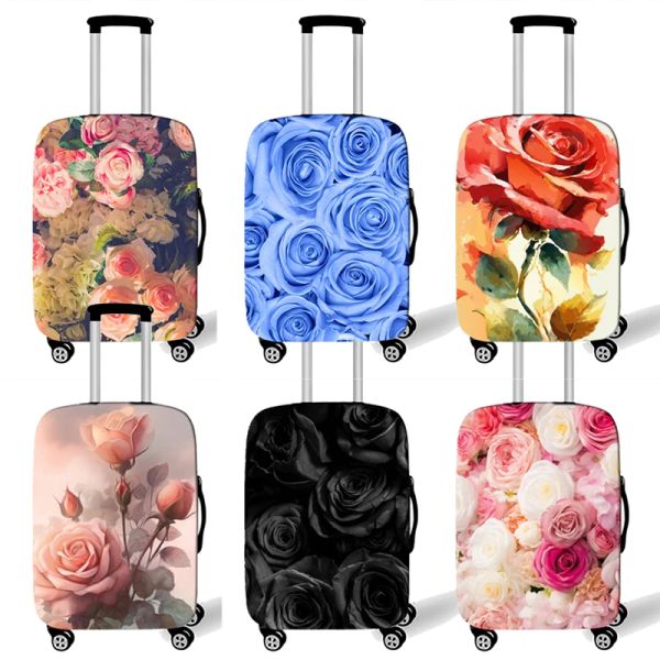 Accessoires Florale Rosenabdrücke Reisegepäck Schutzhülle Blue Roses Kofferschutzabdeckung für 18 bis 32 Zoll Trolley -Hülle Abdeckung