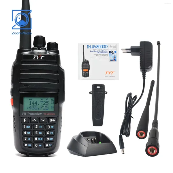 Walkie Talkie TH-UV8000D 10W 10km VHF UHF Çift Bantlı Radyo Handheld Aracıllı Programlama Kablosu