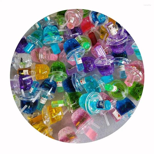 Бутылки массовые смола миниатюрные блюда из чармы выпить сок подвесной орнамент для самодельных судоходных украшений с серьги