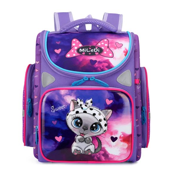 Сумки Новая ортопедическая девочка рюкзак для школы 3D Cartoon Cat Girls Eva School Bags Kids School 13 класс. Детская сумка для детей