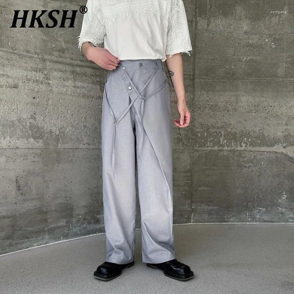 Pantaloni maschili hksh design di nicchia pantaloni a gamba larga per marea primaverile ad alta vita in alto dritta casual punk chic fashion hk1069