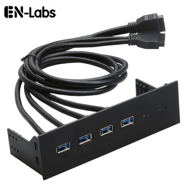 Hubs 5.25 Pannello frontale per la custodia PC USB 3.0 2.0 Adattatore hub, madroqrd 20pin da 10 pin al cavo splitter USB W/ CDROM Driver Bay Mount60cm