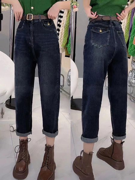Frauen Jeans Y2K Mittelalter Baumwolle reguläre Taschen Guangdong Harem Hosen Frauen mit Verlust