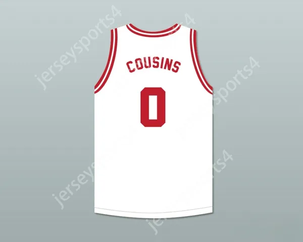 Custom Qualquer nome Número masculino Juventude/crianças DeMarcus Cousins 0 Tijuana Piranhas Jersey Branco de Basquete Méxica Tese de Expansão Top Stitched S-6xl