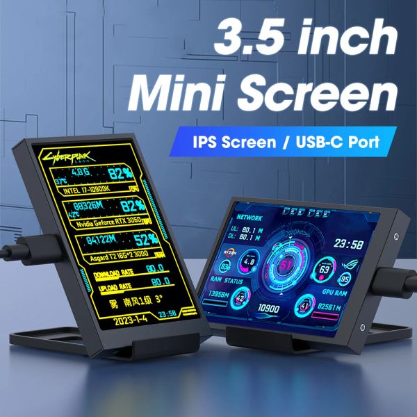 Pads 320*480 Monitoraggio del computer IPS Typec Schermo Secondario CPU GPU RAM HDD USB Visualizzazione USB ESPERIMENTO + HUB USB Non è necessario AIDA64