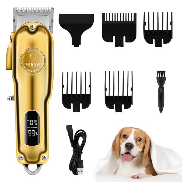 Clippers Professional Dog Hair Clipper All Metal Pet Trimmer Gatto Raffitto Cucciolo ricaricabile Cucciolo Cucciolo Taglio di capelli Basso Noice