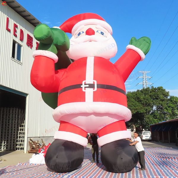 Atacado atividades ao ar livre 12mh (40 pés) Com o ventilador oxford gigante gigante inflável Papai Noel Christmas Old Pai Cartoon para venda