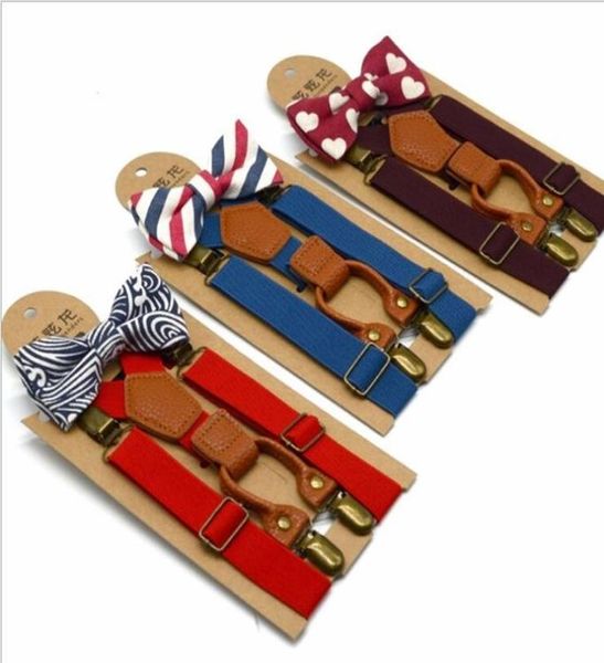 Crianças Suspenders de treliça ajustáveis Fashion Baby Brike Braces Kids Strap Clip com gravata borboleta 9 Colorts Belts WY794Q98579995