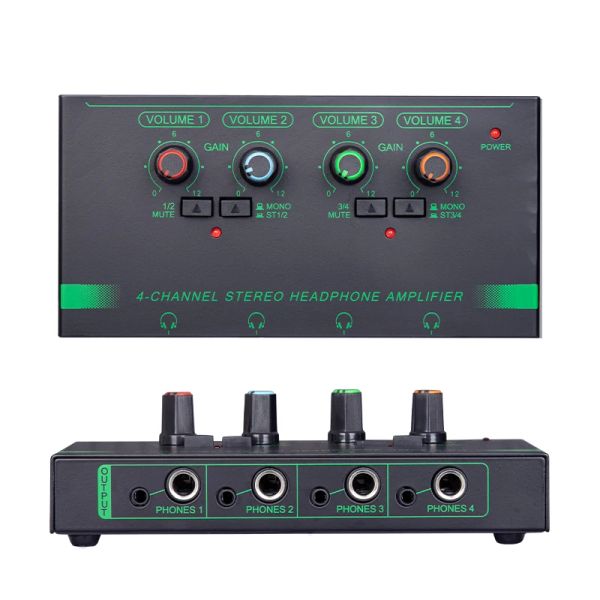 Amplificatore 4/6 canali mini mini splitter portatile splitter volume di controllo ultra lownoise mixer audio 6.35/3,5 mm Ingresso per stadio e studi