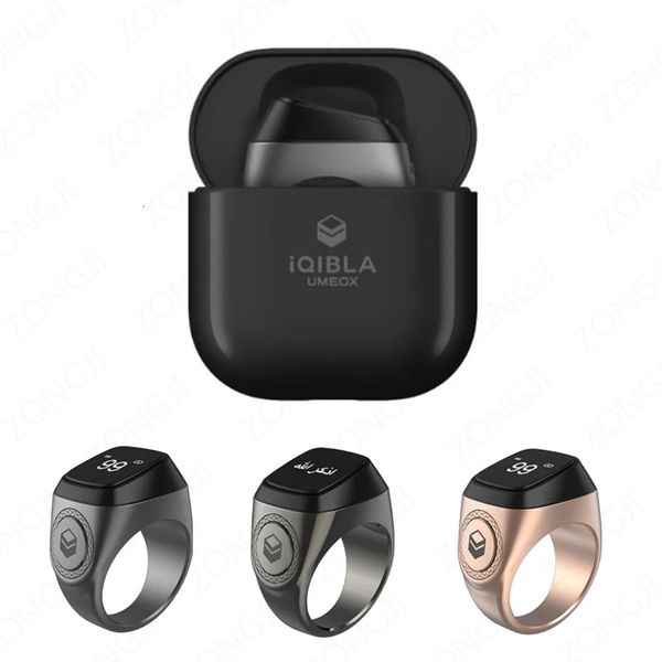 IQIBLA M02 PRO ALLUMINUM ALLUMINUM TASBEEH Smart Counter Tasbih Zikr Ring per musulmani con promemoria per vibrazioni della custodia di ricarica 240414