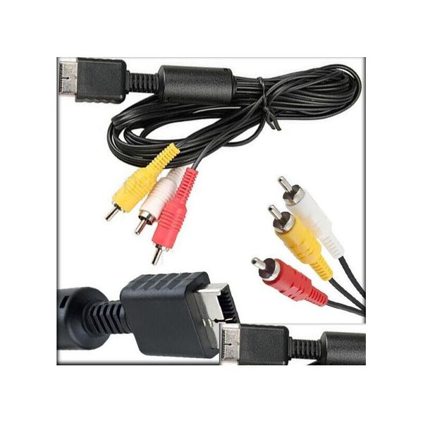 Kabel Neu 1,8 m 6ft O Video AV -Kabel mit 3 RCA -TV -Leiter für PlayStation PS1 PS2 PS3 Konsolensystem Hochwertige schnelle Schiffsabfalldelieferung DHC1f