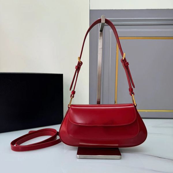 Rot gebürstete Leder Echtes klassischer Designer Luxushandtaschen Frauen Umhängetaschen Crossbody Toty Shopping Messenger Mode Handtasche Geldbörse