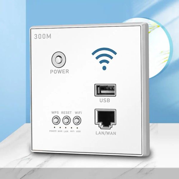 Router Wireless Router Socket Einfache Operation Wireless Router Panel Professionelle WiFi -Wandrouter eingebettete WPS -Verschlüsselung eingebettet