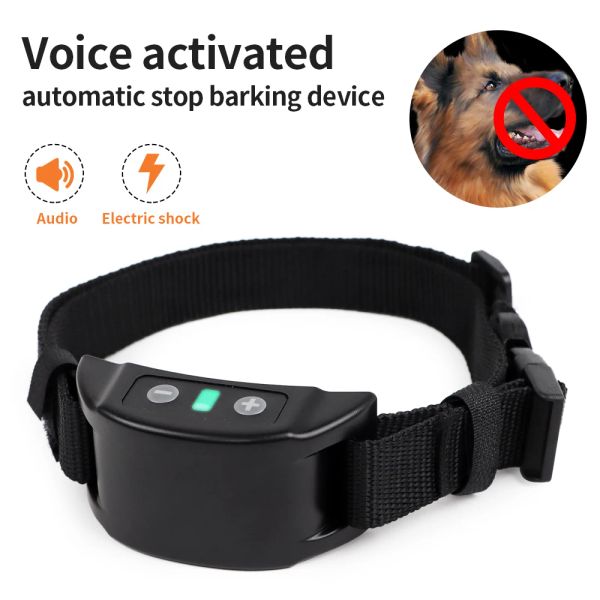 DETRENTS DOG AUTO ANTIBARK COLLARE USB USB ALTENZIONE RICAGLIABILE COLLANI SICUREZZA SCHUCK STATICA STATICA UMANE ELETTRICA ANTI BARK COLLARI