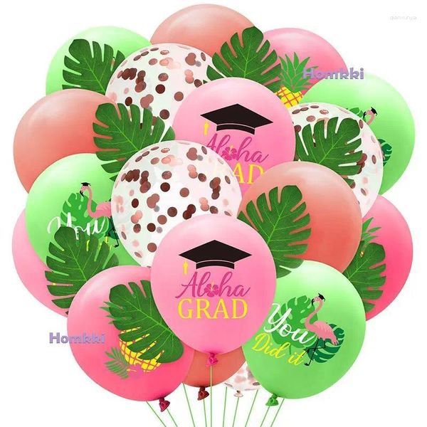 Party -Dekoration 58pcs Aloha Grad Latexballons mit Palmblättern 12 Zoll Ballon für die Feier des Abschlusses des Abschlusses College