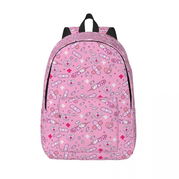 BASSE MENHERA AGHLES DUE SULLA NURE PINK NURE MEDICA PROPRIETÀ PER L'ACOLIO SCUOLA PRIMARIE Studente BOOK BASSAGGIO Giorna di Daypack leggero