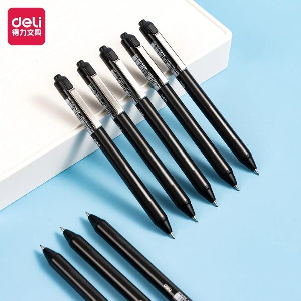 4pcs Deli Black Ink INK STRIIMENTO DE GELO PENHO DE GELA DE ASSINAÇÃO DO ESCOLA ESCOLA OFFERENHO DE ESCOLA DESPERIO