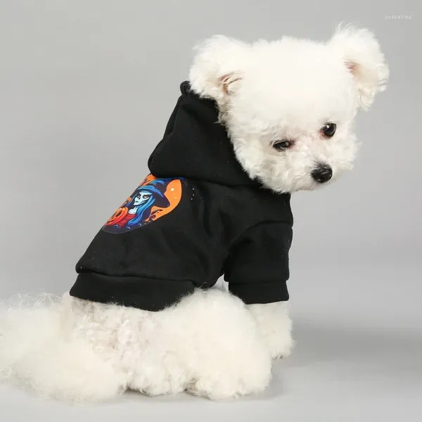 Dog Abbigliamento Dogs Halloween Sparature per la stampa con cappuccio per controprodotta con cappuccio in felpa con felpa con cappuccio per maglione traspirante gatti per gatti vestiti per animali domestici