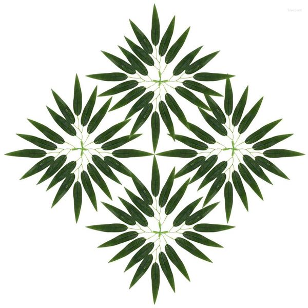 Dekoratif Çiçekler 30 PCS Yapay Bitkiler Dekorlar Decors Sahte Bambu Küçük Yaprak Plastik Oda